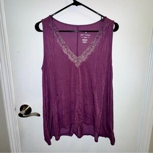 American Eagle Outfitters Purple Relaxed Sleeveless Soft & Sexy Tank